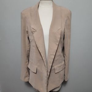 Anthropologie Willow & Clay beige open front blazer Size: L